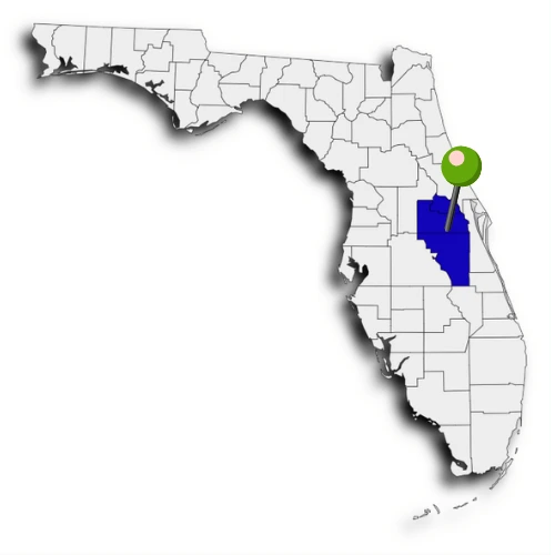 Highlighted map showing the Central Florida counties that we serve.
