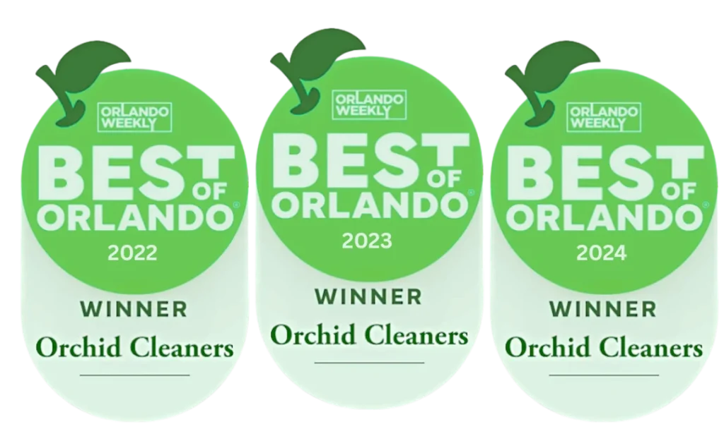 Our Orchid Cleaners best of Orlando award badges!