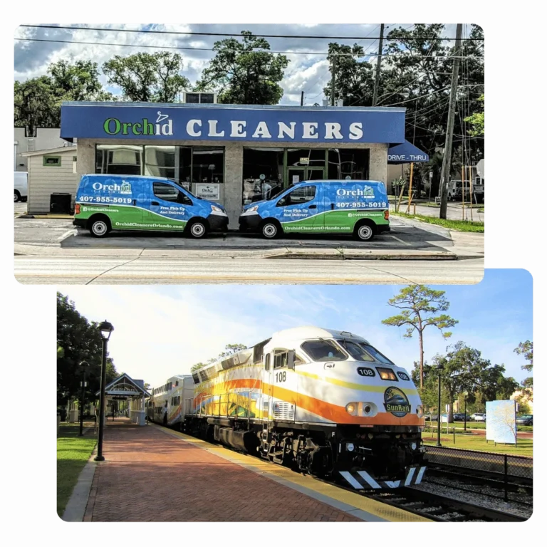 Our dry cleaning delivery vans in beautiful Winter Park, FL!
